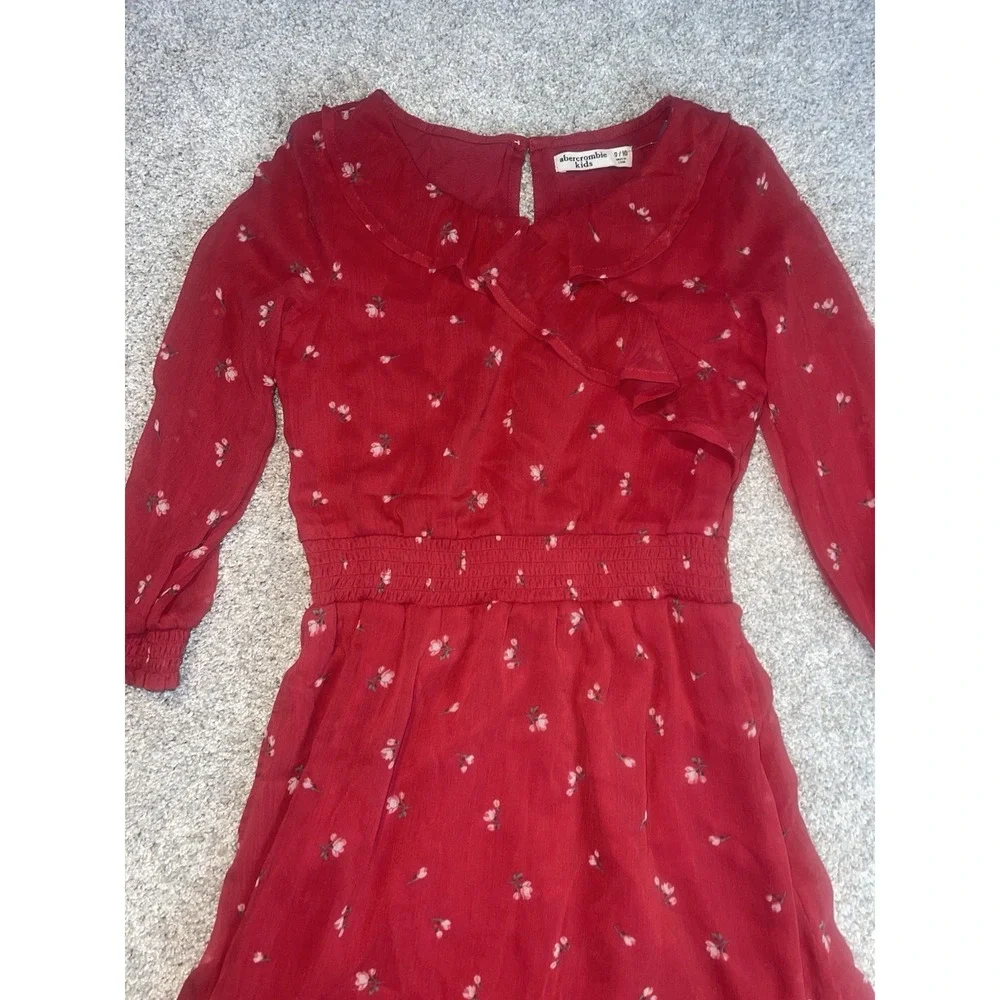 Abercrombie Kids Girls Red Floral Dress Sz 9/10‎ NWT
